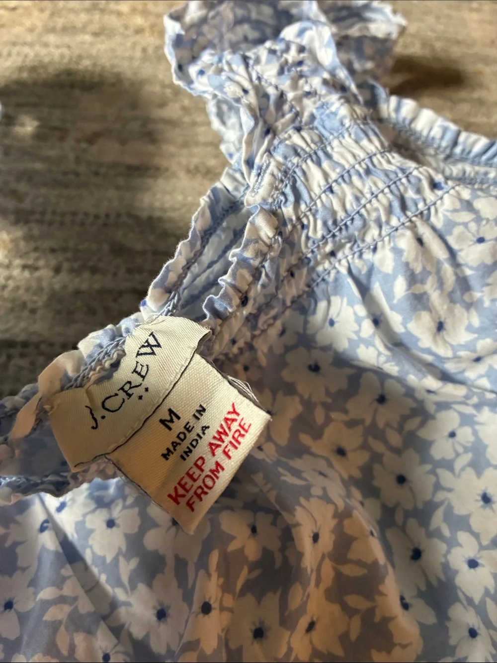J Crew Blue Floral women’s Pajama Set - Lightweight cotton Shorts & Tank - M